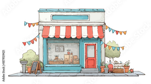 Cartoon Style Vector Illustration of Shopping Cart for E-commerce Business