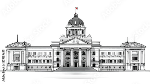 State Government Building Clipart: Vector Art & Illustration for Official Use
