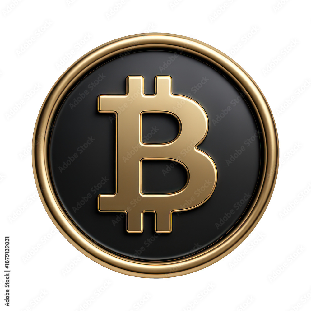 Obraz premium PNG Golden Bitcoin symbol illustration.