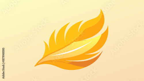 Minimalist Dawn Feather Gradients in Orange Gold - AI-generated illustration