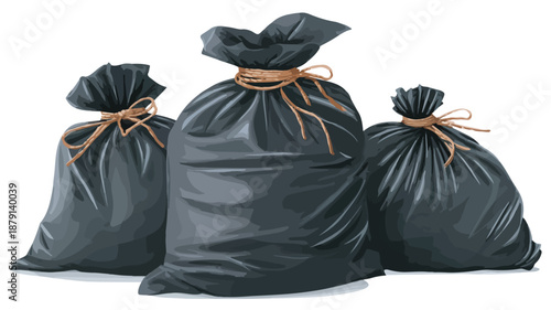 Trash Bags Clipart Vector Art and Illustration with Overlay