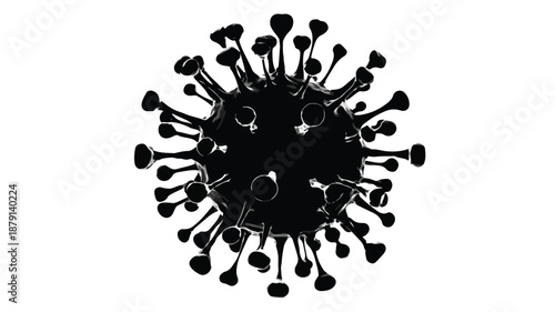 Virus Black Silhouette Vector Art and Illustration - Professional Graphic Design Element