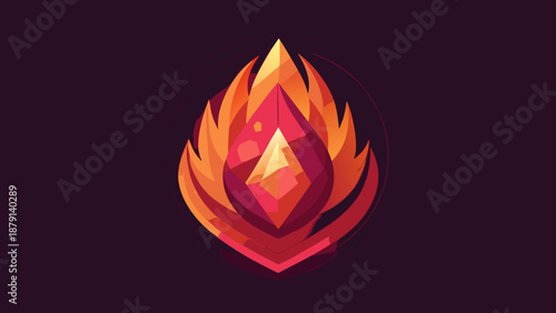 Ruby to Garnet Flame Gradient Abstract with Calm Inner Glow - AI-generated illustration