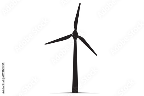 Single wind turbine standing tall Vector
