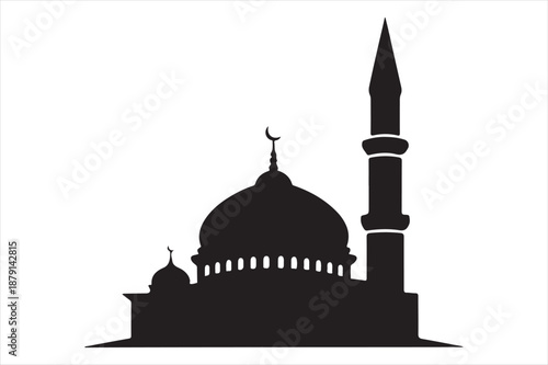 Silhouette of a mosque Vector