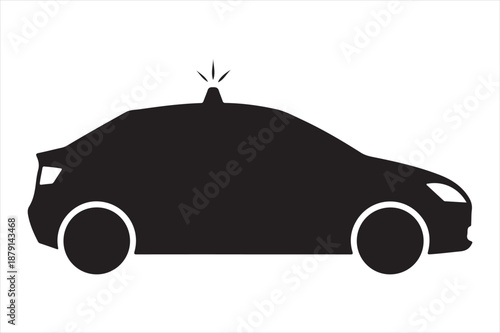 Police car with lights on Vector