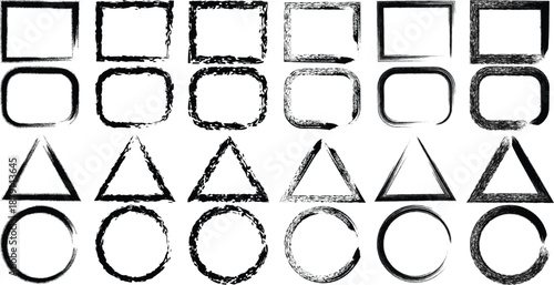 Collection of various geometric shapes in different shades