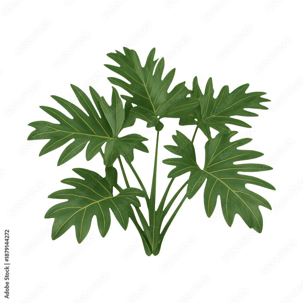 Fototapeta premium PNG Tropical green leaves decoration