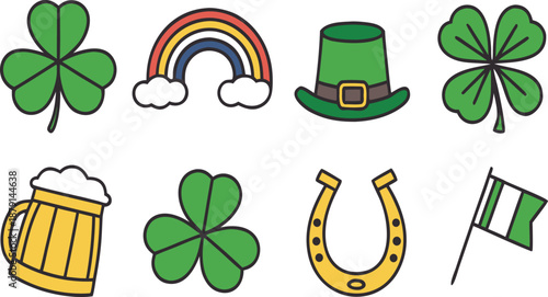 Spirited St Patrick's Day Parade Silhouettes in Lively Geometric Flat Design.svg, Adobe Illustrator Artwork