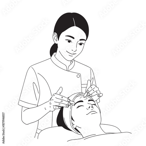 Relaxing facial treatment performed by a practitioner for a client at a spa.