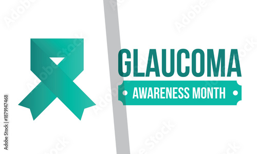 Glaucoma Awareness Month. Celebrate annual in January. Vision problems. Save your eyes. Prevention and protection. Green ribbon. Medical healthcare concept. Poster, banner and background. Vector