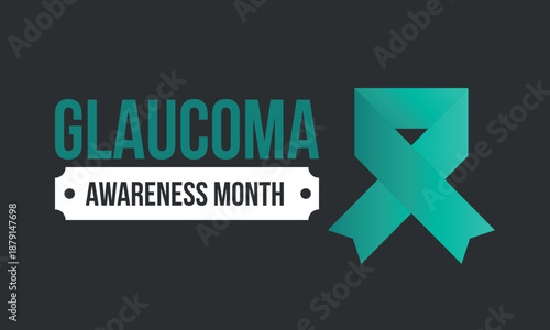 Glaucoma Awareness Month. Celebrate annual in January. Vision problems. Save your eyes. Prevention and protection. Green ribbon. Medical healthcare concept. Poster, banner and background. Vector