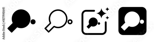 Table tennis racket and ball icon isolated on transparent background vector illustration