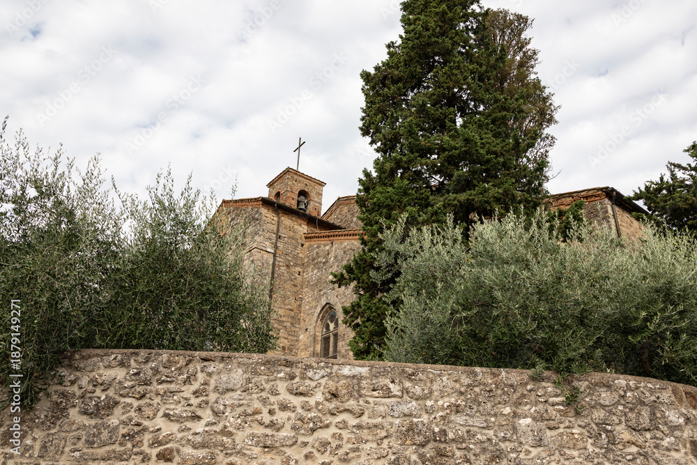 Fototapeta premium Basilica of San Lucchese, municipality of Poggibonsi, province of Siena, Tuscany, Italy
