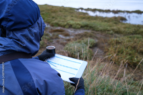 Tableau sur toile Scientist Gathering Environmental Wetland Conservation Monitoring and Ecological
