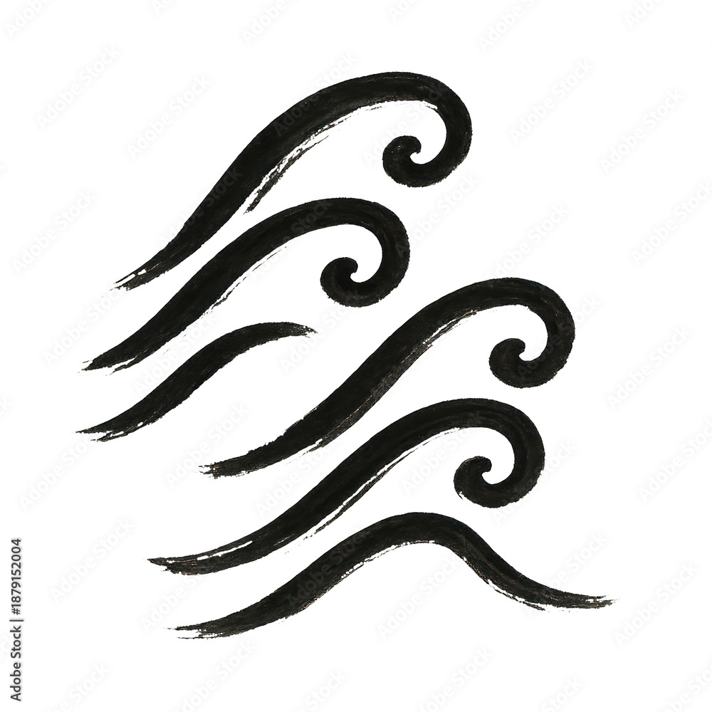 Obraz premium PNG Abstract black wave design