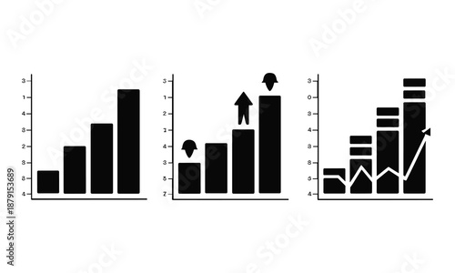 Collection of graphical icons including grids and bar charts