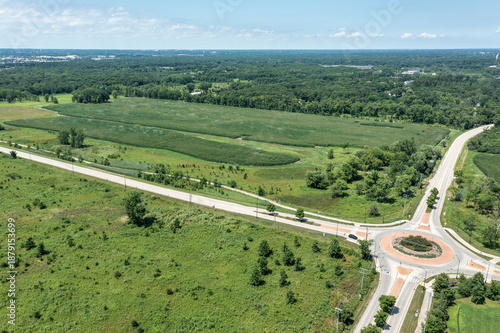Obraz na płótnie Aerial view of a parcel of land for sale