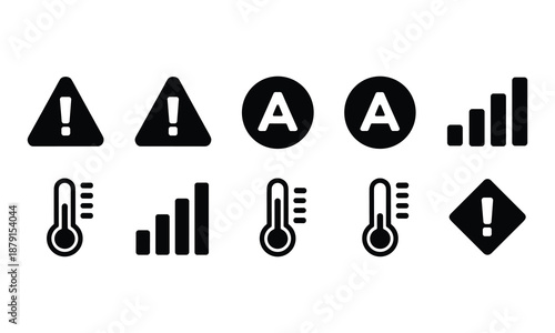 Set of alert and temperature indicators