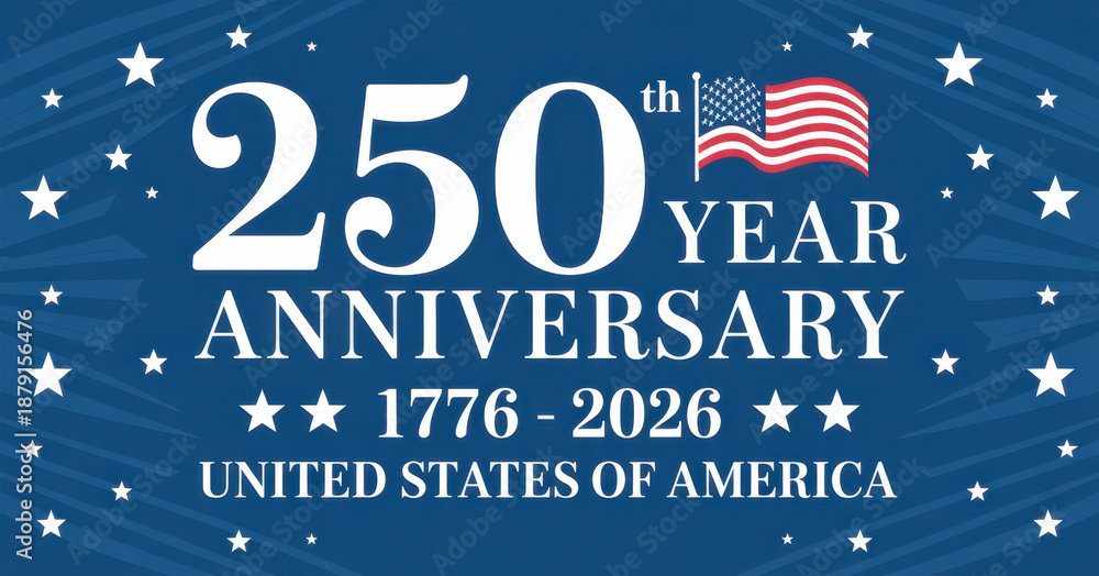 Naklejka premium 250th anniversary USA Background Logo 