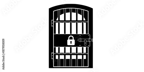 Prison Cage Door Jail Cell Bars Silhouette