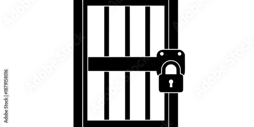 Prison Cage Door Jail Cell Bars Silhouette