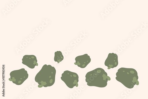 Art & Illustration Fresh green pepper, vector illustration, healthy food, organic vegetables