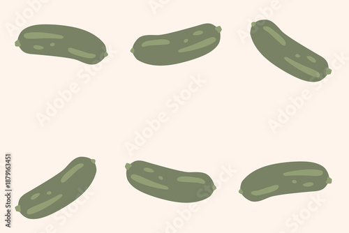 Art & Illustration Fresh green cucumber, vector illustration, healthy food, organic vegetables, for banners and web design