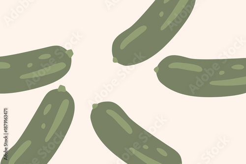 Art & Illustration Fresh green cucumber, vector illustration, healthy food, organic vegetables, for banners and web design