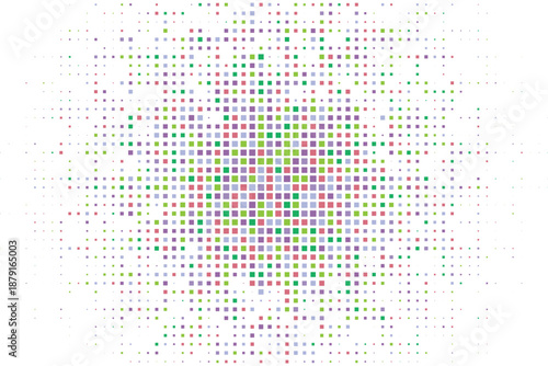 Vibrant Pastel Square Halftone Pattern with Multi Color Geometric Mosaic Design for Creative Playful Brand Identity Projects Vector Illustration