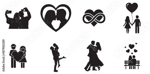 Love in Silhouette: An array of artistic silhouettes showcases the tender bonds of love, each image a visual sonnet to romance and companionship. 