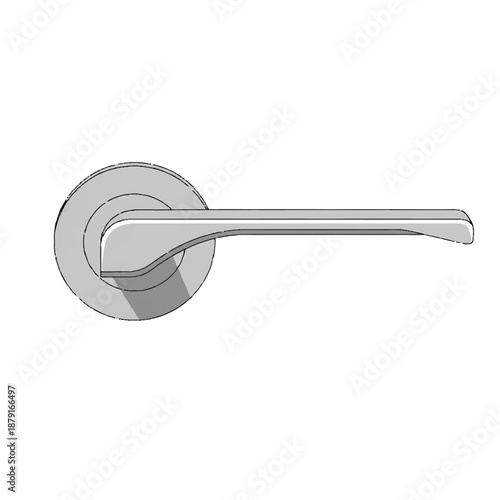 Classic Round Door Knob Isolated on White Background