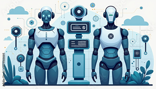 Modern Robotics Vector Illustration for Technology and Automation