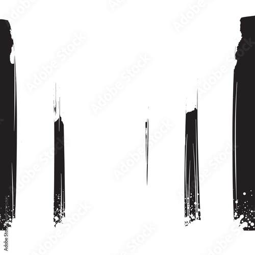 Minimal Abstract Brush Strokes on White Background with Sparse Vertical Lines.