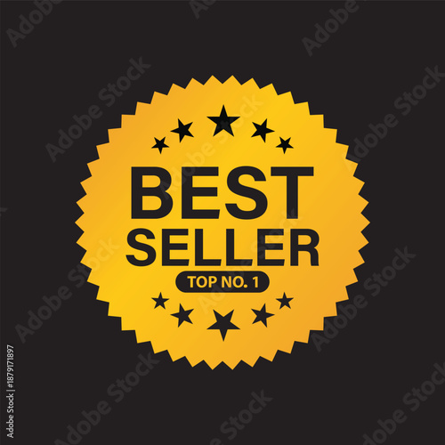 The number 1 best-selling product with premium quality. Simple, luxurious, and elegant gold flat design for icons, logos, labels, stickers, emblems, symbols, signs, seals, vector illustrations.