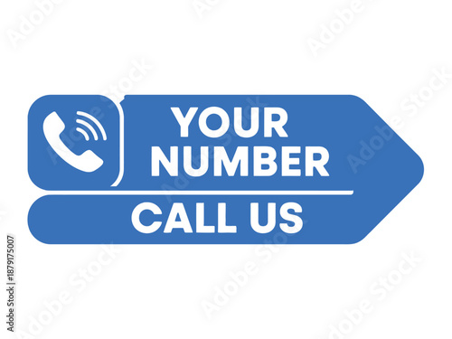 Blue Call Us Phone Sign