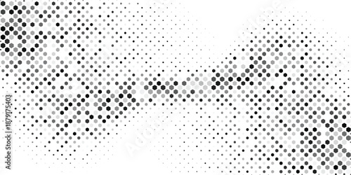 Abstract geometric background with squares. Grey pixels on white with empty space. Digital business backdrop. Vector illustration