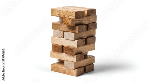 JENGA GIANT isolated on white and transparent background