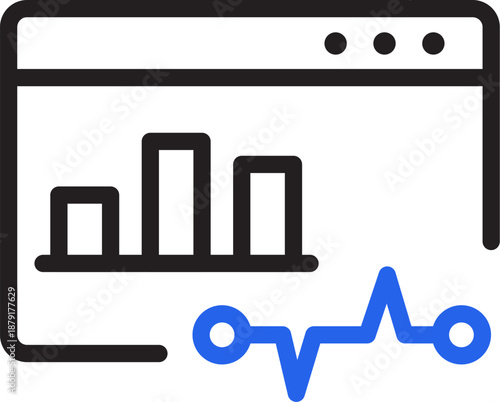 Website Analytics and Performance Monitoring Icon.