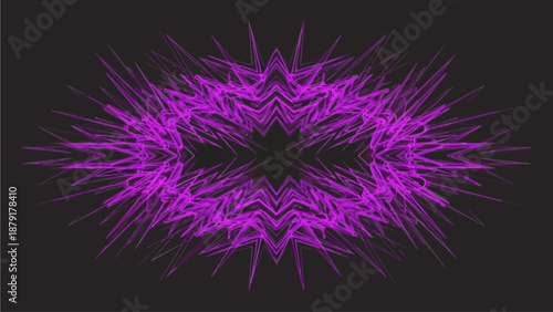 Vibrant Purple Radial Pattern Bursting with Energy and Dynamic Movement in a Symmetrical Composition