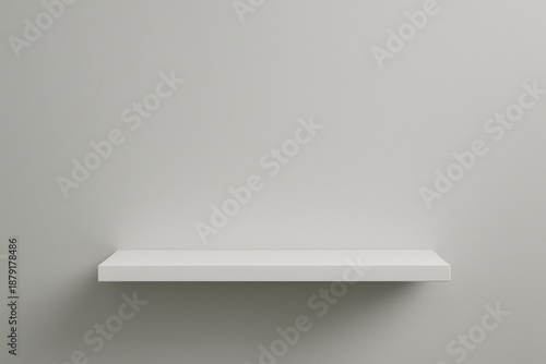 Wallpaper Mural Minimalist white shelf against neutral wall interior design concepts modern aesthetics contemporary space Torontodigital.ca