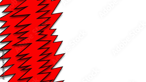 Red zigzag pattern on the left side, abstract illustration