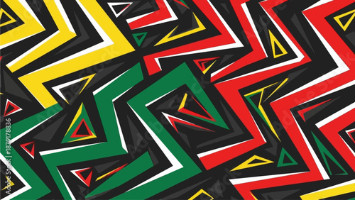 Vibrant Geometric Shapes Overlapping in a Dynamic Modern Art Composition