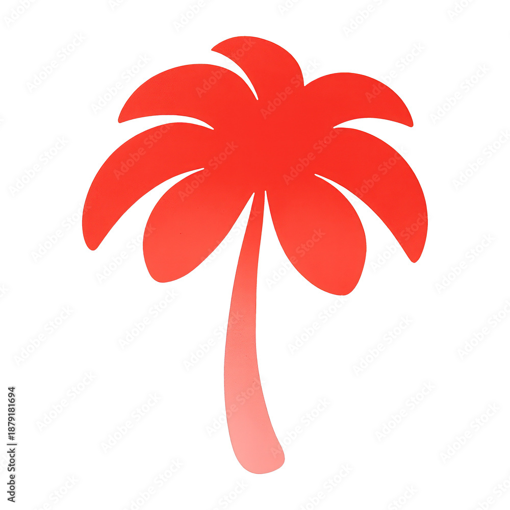 Naklejka premium PNG Vibrant red palm silhouette