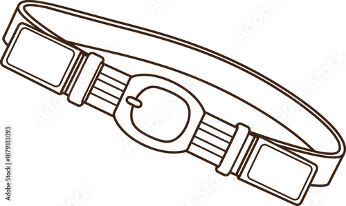 Seat belt buckle and latch line drawing, safety device, vehicle restraint system, black white sketch, automotive icon, flat vector illustration