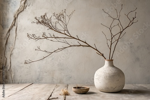 still life with a vase and flowers