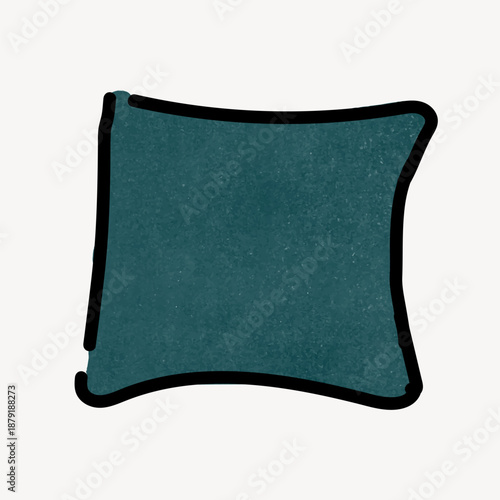 Teal cushion doodle vector