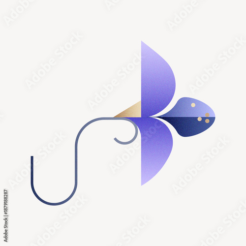 Geometric iris flower illustration vector