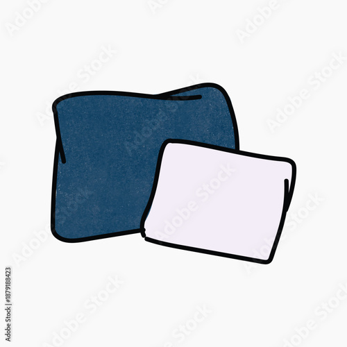Blue & white cushions doodle vector