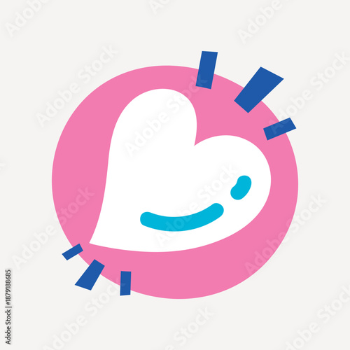 Funky heart, collage element, vector